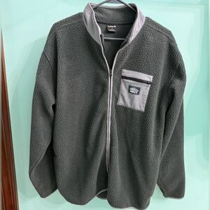 Hurley Dark Gray Sherpa Fleece Jacket with Light Gray Pocket